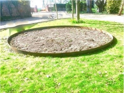 Trädgårdskant i metall Corten stål gräsmatta kant