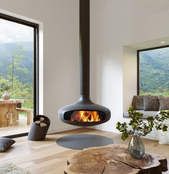 Black Suspend Fireplace