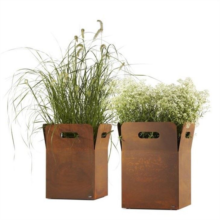 Corten Steel Planters-Hanging Wall