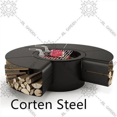 Corten öppen spis