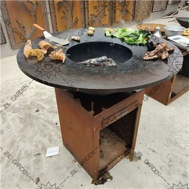 Corten Steel Öppen spis BBQ Grill Rökare