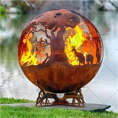 Steel Garden Fire Sphere
