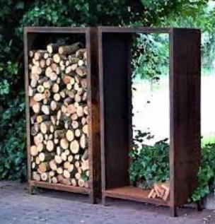 Corten Steel Firewood Rack