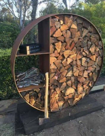 Corten Steel Firewood Rack