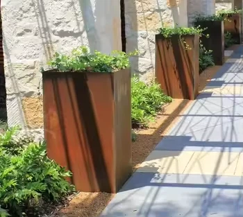 Corten Steel Irregular Flower Pots