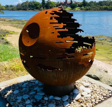Laser Cutting Firepit Sphere