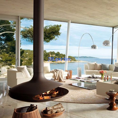 Modern Hotel Villa Hanging Fireplace
