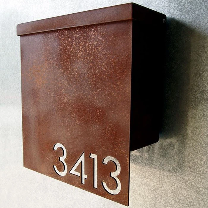 Rusty Steel Freestanding Mailbox