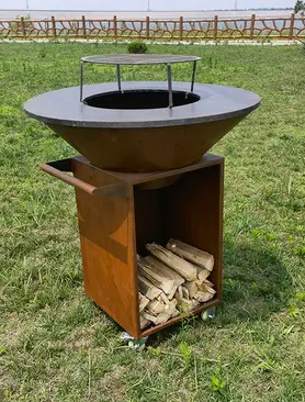 Corten kolgrill