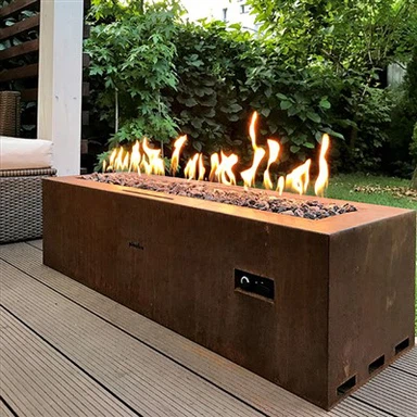 Corten stål gasbrännande eldstad