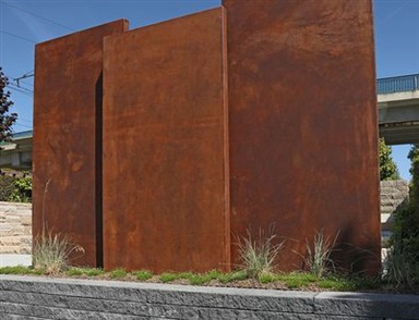 Corten stålvägg