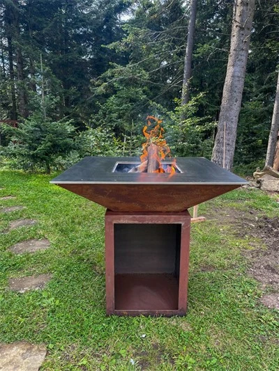 Metall stålgrill eldstad