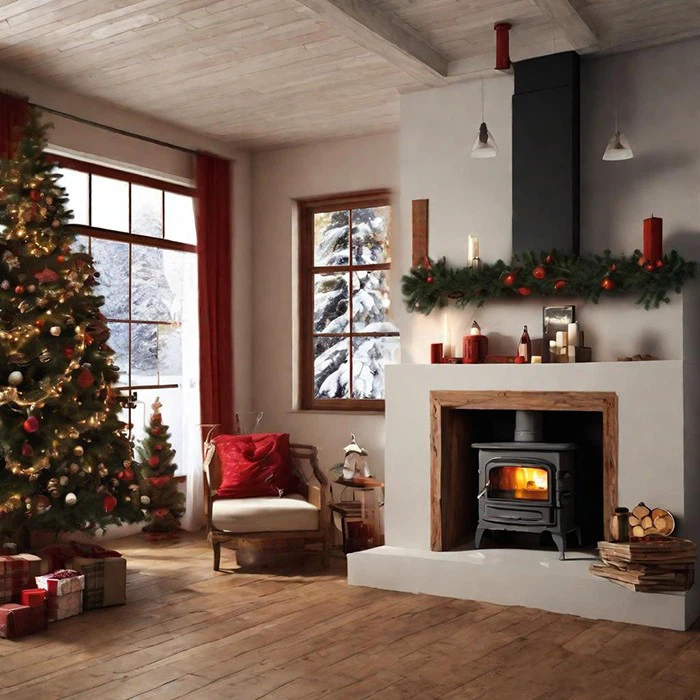 Wood Cast Iron Fireplace