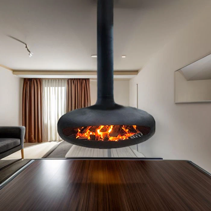 Wood Real Fire upphängd öppen spis